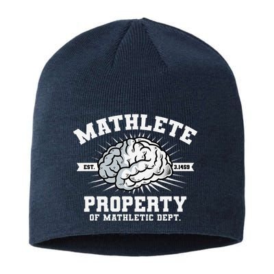 Mathlete Mathletic Dept. Est 3.1459 Math Teacher Pi Day Sustainable Beanie