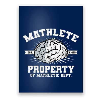 Mathlete Mathletic Dept. Est 3.1459 Math Teacher Pi Day Poster