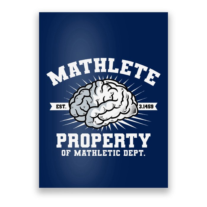 Mathlete Mathletic Dept. Est 3.1459 Math Teacher Pi Day Poster
