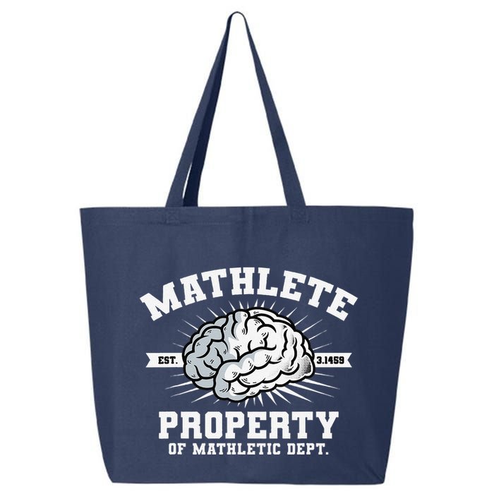 Mathlete Mathletic Dept. Est 3.1459 Math Teacher Pi Day 25L Jumbo Tote