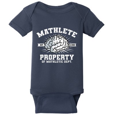 Mathlete Mathletic Dept. Est 3.1459 Math Teacher Pi Day Baby Bodysuit