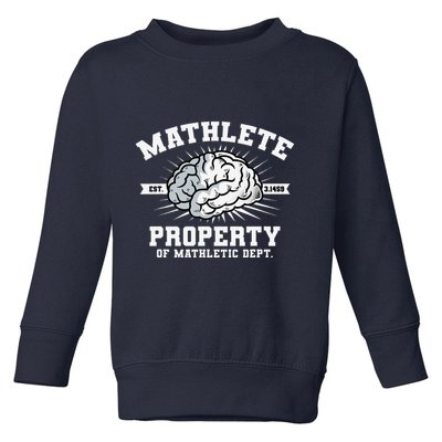 Mathlete Mathletic Dept. Est 3.1459 Math Teacher Pi Day Toddler Sweatshirt