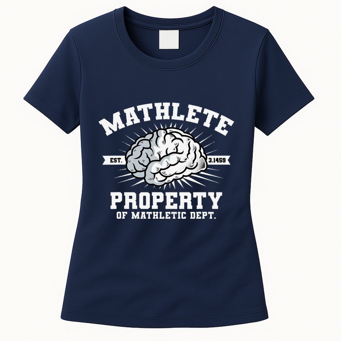 Mathlete Mathletic Dept. Est 3.1459 Math Teacher Pi Day Womens T-Shirt