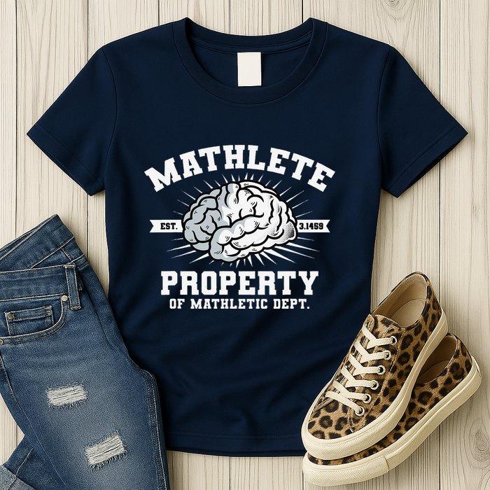 Mathlete Mathletic Dept. Est 3.1459 Math Teacher Pi Day Womens T-Shirt