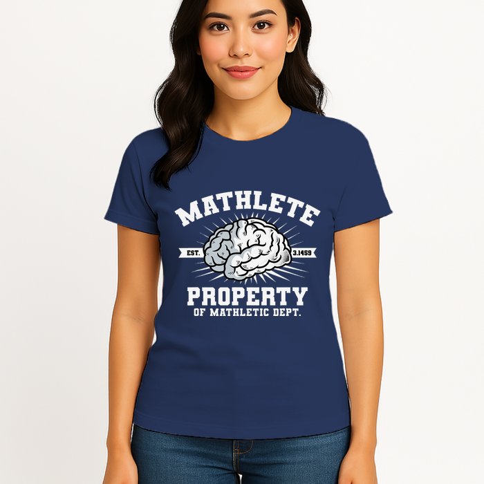 Mathlete Mathletic Dept. Est 3.1459 Math Teacher Pi Day Womens T-Shirt