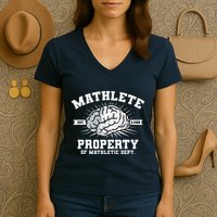 Mathlete Mathletic Dept. Est 3.1459 Math Teacher Pi Day Women's V-Neck T-Shirt
