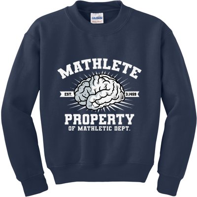 Mathlete Mathletic Dept. Est 3.1459 Math Teacher Pi Day Kids Sweatshirt