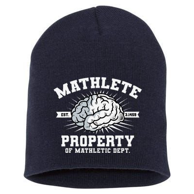 Mathlete Mathletic Dept. Est 3.1459 Math Teacher Pi Day Short Acrylic Beanie