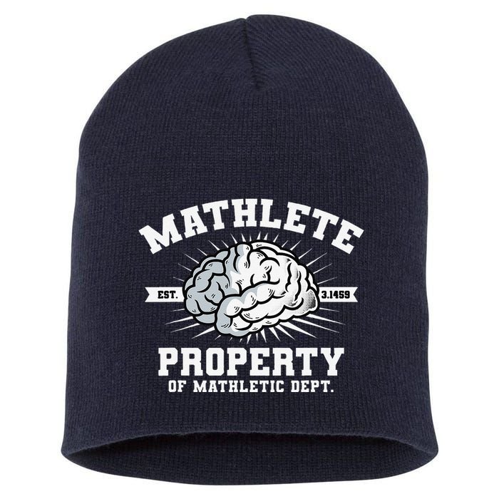 Mathlete Mathletic Dept. Est 3.1459 Math Teacher Pi Day Short Acrylic Beanie