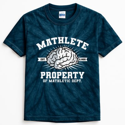 Mathlete Mathletic Dept. Est 3.1459 Math Teacher Pi Day Kids Tie-Dye T-Shirt