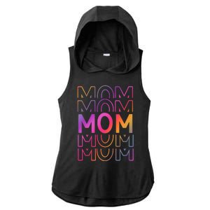 Mom Mothers Day Colorful Rainbow Ladies PosiCharge Tri-Blend Wicking Draft Hoodie Tank