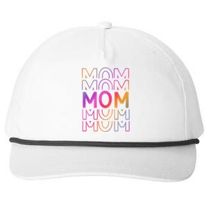 Mom Mothers Day Colorful Rainbow Snapback Five-Panel Rope Hat