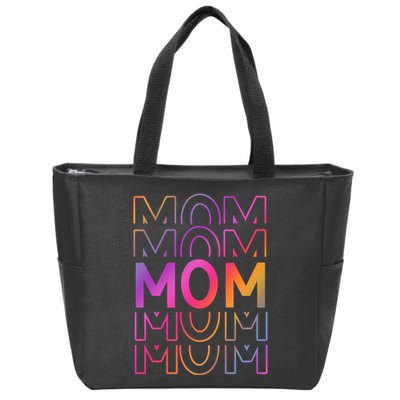 Mom Mothers Day Colorful Rainbow Zip Tote Bag