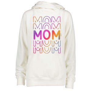 Mom Mothers Day Colorful Rainbow Womens Funnel Neck Pullover Hood