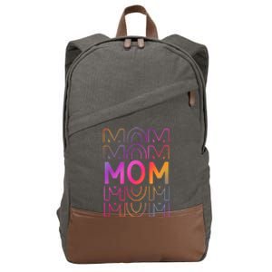 Mom Mothers Day Colorful Rainbow Cotton Canvas Backpack