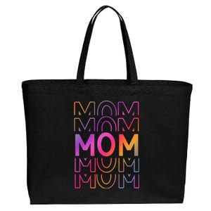 Mom Mothers Day Colorful Rainbow Cotton Canvas Jumbo Tote