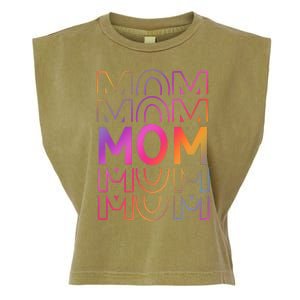 Mom Mothers Day Colorful Rainbow Garment-Dyed Women's Muscle Tee