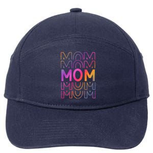 Mom Mothers Day Colorful Rainbow 7-Panel Snapback Hat