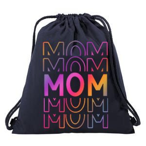 Mom Mothers Day Colorful Rainbow Drawstring Bag