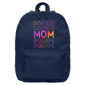 Mom Mothers Day Colorful Rainbow 16 in Basic Backpack