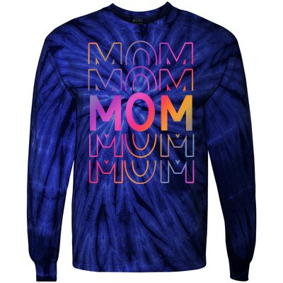 Mom Mothers Day Colorful Rainbow Tie-Dye Long Sleeve Shirt