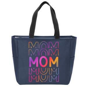 Mom Mothers Day Colorful Rainbow Zip Tote Bag