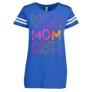 Mom Mothers Day Colorful Rainbow Enza Ladies Jersey Football T-Shirt