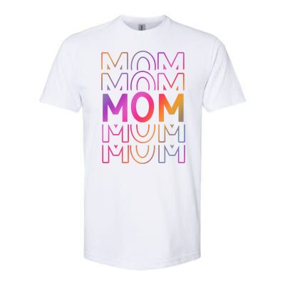 Mom Mothers Day Colorful Rainbow Softstyle® CVC T-Shirt