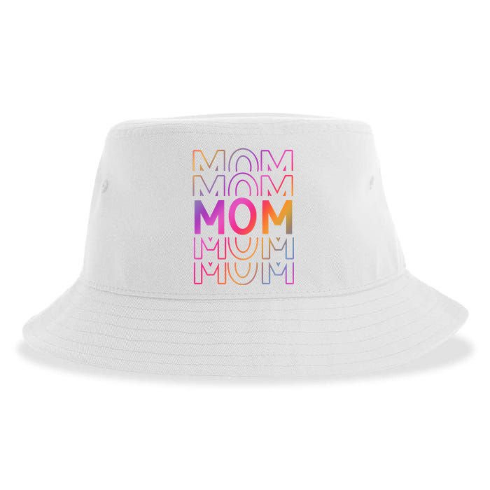 Mom Mothers Day Colorful Rainbow Sustainable Bucket Hat