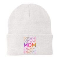 Mom Mothers Day Colorful Rainbow Knit Cap Winter Beanie