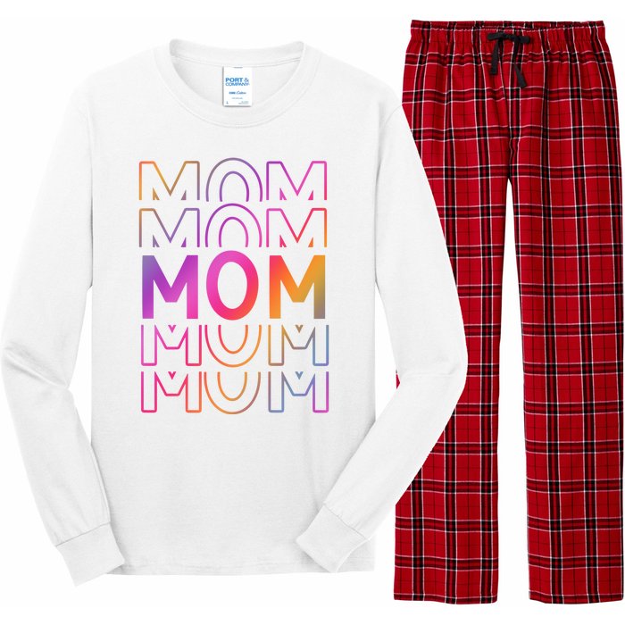 Mom Mothers Day Colorful Rainbow Long Sleeve Pajama Set