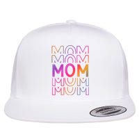 Mom Mothers Day Colorful Rainbow Flat Bill Trucker Hat