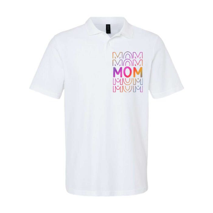 Mom Mothers Day Colorful Rainbow Softstyle Adult Sport Polo