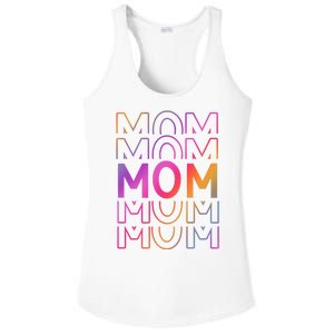 Mom Mothers Day Colorful Rainbow Ladies PosiCharge Competitor Racerback Tank