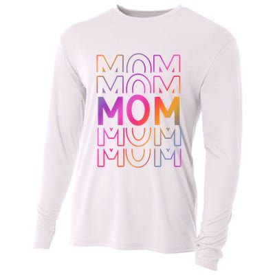 Mom Mothers Day Colorful Rainbow Cooling Performance Long Sleeve Crew