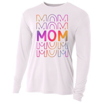 Mom Mothers Day Colorful Rainbow Cooling Performance Long Sleeve Crew