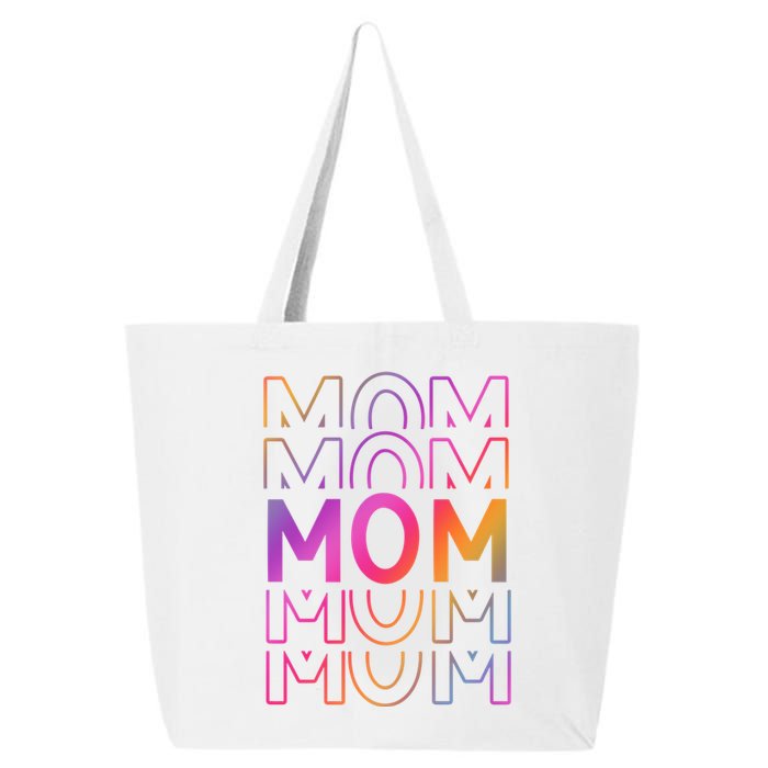 Mom Mothers Day Colorful Rainbow 25L Jumbo Tote