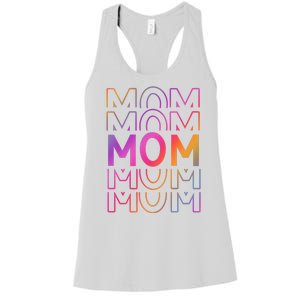 Mom Mothers Day Colorful Rainbow Women's Racerback Tank