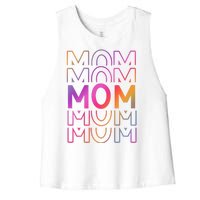 Mom Mothers Day Colorful Rainbow Women's Racerback Cropped Tank