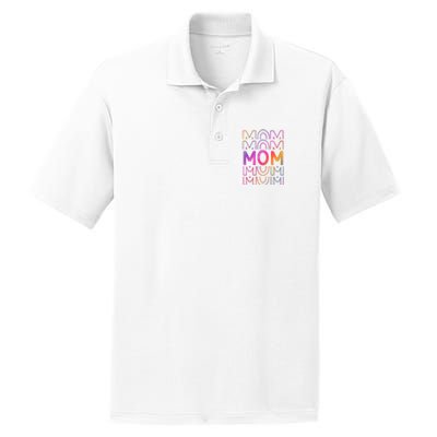 Mom Mothers Day Colorful Rainbow PosiCharge RacerMesh Polo