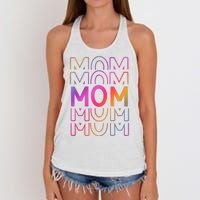 Mom Mothers Day Colorful Rainbow Women's Knotted Racerback Tank