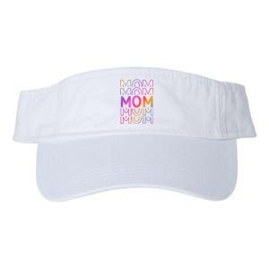 Mom Mothers Day Colorful Rainbow Valucap Bio-Washed Visor