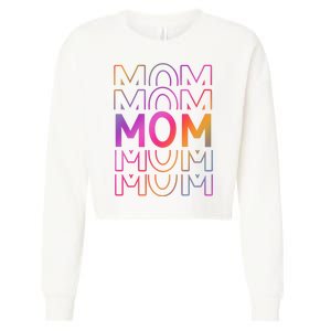 Mom Mothers Day Colorful Rainbow Cropped Pullover Crew