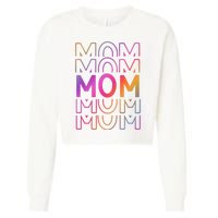 Mom Mothers Day Colorful Rainbow Cropped Pullover Crew