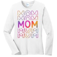 Mom Mothers Day Colorful Rainbow Ladies Long Sleeve Shirt