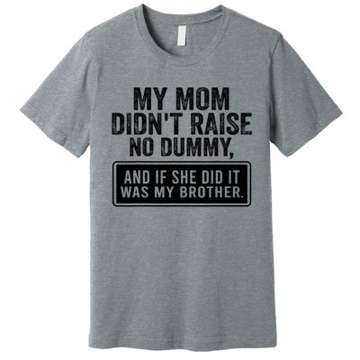 My Mom DidnT Raise No Dummy And If She Did It Was My Brother Premium T-Shirt