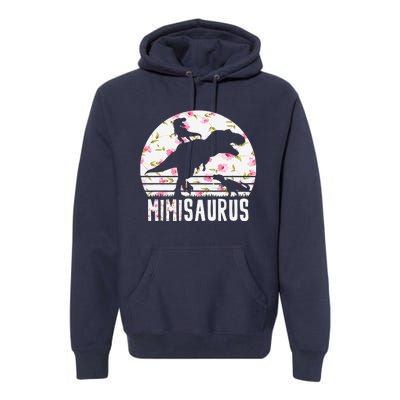 Mimisaurus Mothers Day Dinosaur Lover Funny Mom Of 2 Gift Premium Hoodie