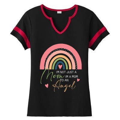 Mom Mothers Day Gifts IM A Mom To An Angel Mama Mothers Day Ladies Halftime Notch Neck Tee