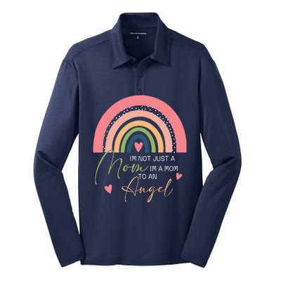 Mom Mothers Day Gifts IM A Mom To An Angel Mama Mothers Day Silk Touch Performance Long Sleeve Polo