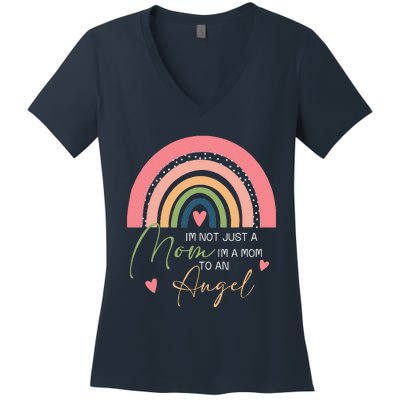 Mom Mothers Day Gifts IM A Mom To An Angel Mama Mothers Day Women's V-Neck T-Shirt